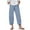 Blue, variant on CFLVAEK Wide Leg Trouser Style Cotton Linen Pants for Women with Elastic High Waist Petal Shaped Cuff Pant Baggy Solid Pocket Beach Trousers Loose Tall Length Lounge Pants XL Gray