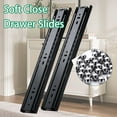thumbnail image 2 of Soft Close Drawer Slides 12 inch, Heavy Duty Full Extension Dresser Rails Ball Bearing Kitchen Cabinet with Mounting Screws, Ball Bearing, Made of Cold-Rolled Steel, Rust-Resistant (Black 12in), 2 of 6