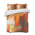 thumbnail image 2 of Burnt Orange Brown Queen Size Down Alternative Comforter, Lightweight Comforter Quilt Bedding Set with Pillow Shams Farmhouse Ombre Abstract Mottled Art All Seasons Bed Comforter Duvet Insert 90"x96", 2 of 7
