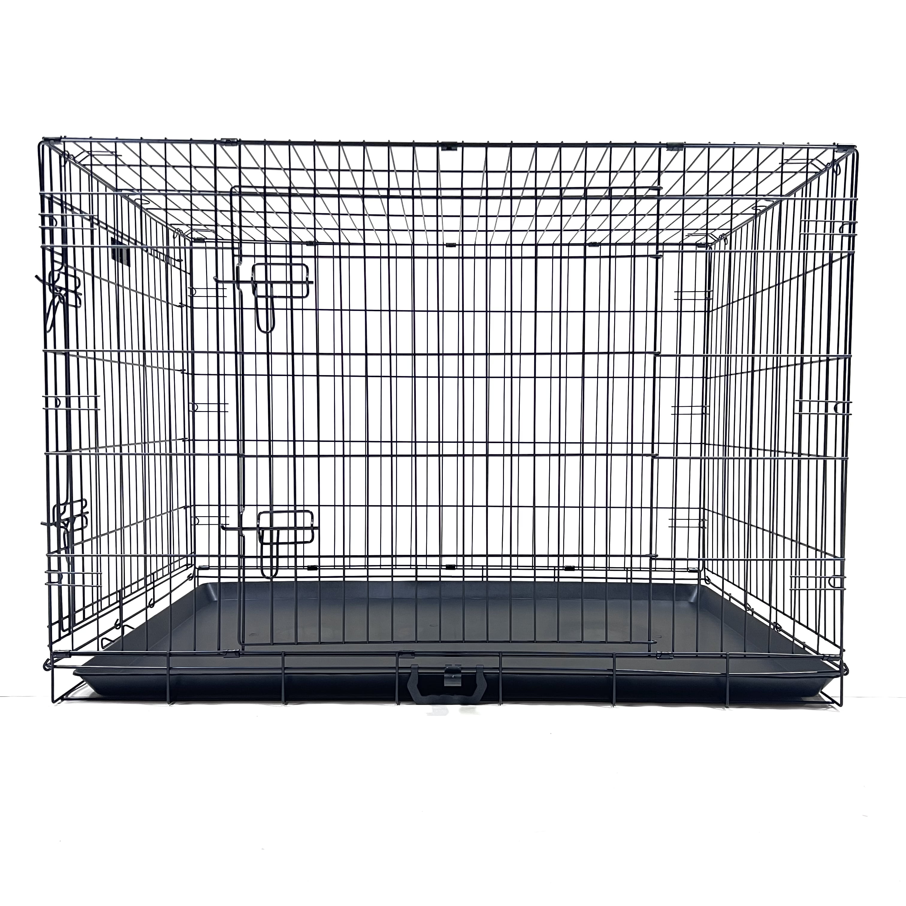 GODOHOME 42'' Collapsible Dog Crate Wire Pet Dog Crate with Double Doors