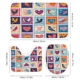 thumbnail image 3 of 4 Piece Shower Curtain Sets Shower Curtain And Rugs Shower Curtain Set Valentine's Day Love Stamps Waterproof Fabric Bath Curtains Heart Love Stamps Retro Valentines Day Decor for Bathtub Decor, 3 of 8