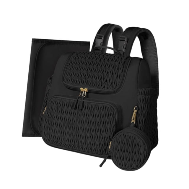Bolsa de Pañales CUTICAT de Nailon Resistente Portátil Gran Capacidad Negro 39 cm x 20 cm x 29 cm
