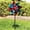 D, variant on 9.44 Inch Shimmering Bird Scarer Wind Stake, PET Garden Plant Guard Pinwheel, Light-Disorienting Bird Deterrent for Flower Beds (F)