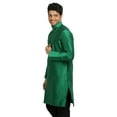 thumbnail image 3 of Saris and Things Kurta en Soie Verte pour Hommes. Ce Produit Est Fait sur Commande., 3 of 5
