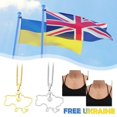 thumbnail image 2 of Ukraine Emblem Trident Necklace Ukrainian Symbol Map Necklace L3D7, 2 of 7
