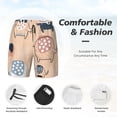 thumbnail image 5 of Balery Cute Ink Drawn Elephants Mens Swim Trunks Swim Shorts for Men Quick Dry Inseam Beach Shorts with Compression Liner Pocket-3X-Large, 5 of 9