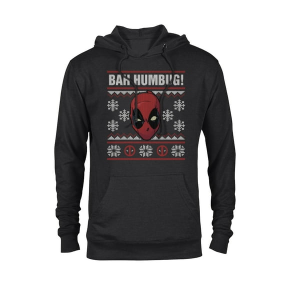 Marvel Deadpool Bah Humbug Holiday - Pullover Hoodie for Adults - Customized-Black
