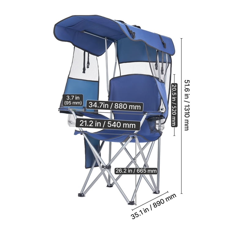 KFFKFF Folding Camping Chair with Canopy, 330 Lbs Capacity photo 8
