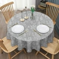thumbnail image 3 of Round Waterproof Tablecloth Grey Reusable Indoor/Outdoor Durable Table Cover for Kitchen and Dining Room 60 Inch X 60 Inch, 3 of 6