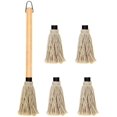 thumbnail image 1 of 18 Inch Grill Basting Mop Wooden Long Handle with 4 Extra Replacement Heads for Grilling & Smoking, 1 of 6