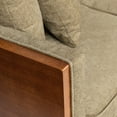 thumbnail image 5 of Noble House Beeson Fabric Tufted Loveseat with Accent Pillows, Dark Beige and Dark Walnut, 5 of 8