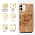 thumbnail image 4 of Case Yard Wooden Case Outside Soft TPU Silicone Slim Fit Shockproof Wood Phone Cover for Girls Boys Men and Women Supports Wireless Charging California Republic Bear Design case for iPhone-12-Mini, 4 of 7