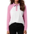 thumbnail image 3 of Grblisyd Shirts for Girls School Uniform Long Sleeve Color block Top Kids Golf Pique Polo Shirts 5-14 Year, 3 of 3