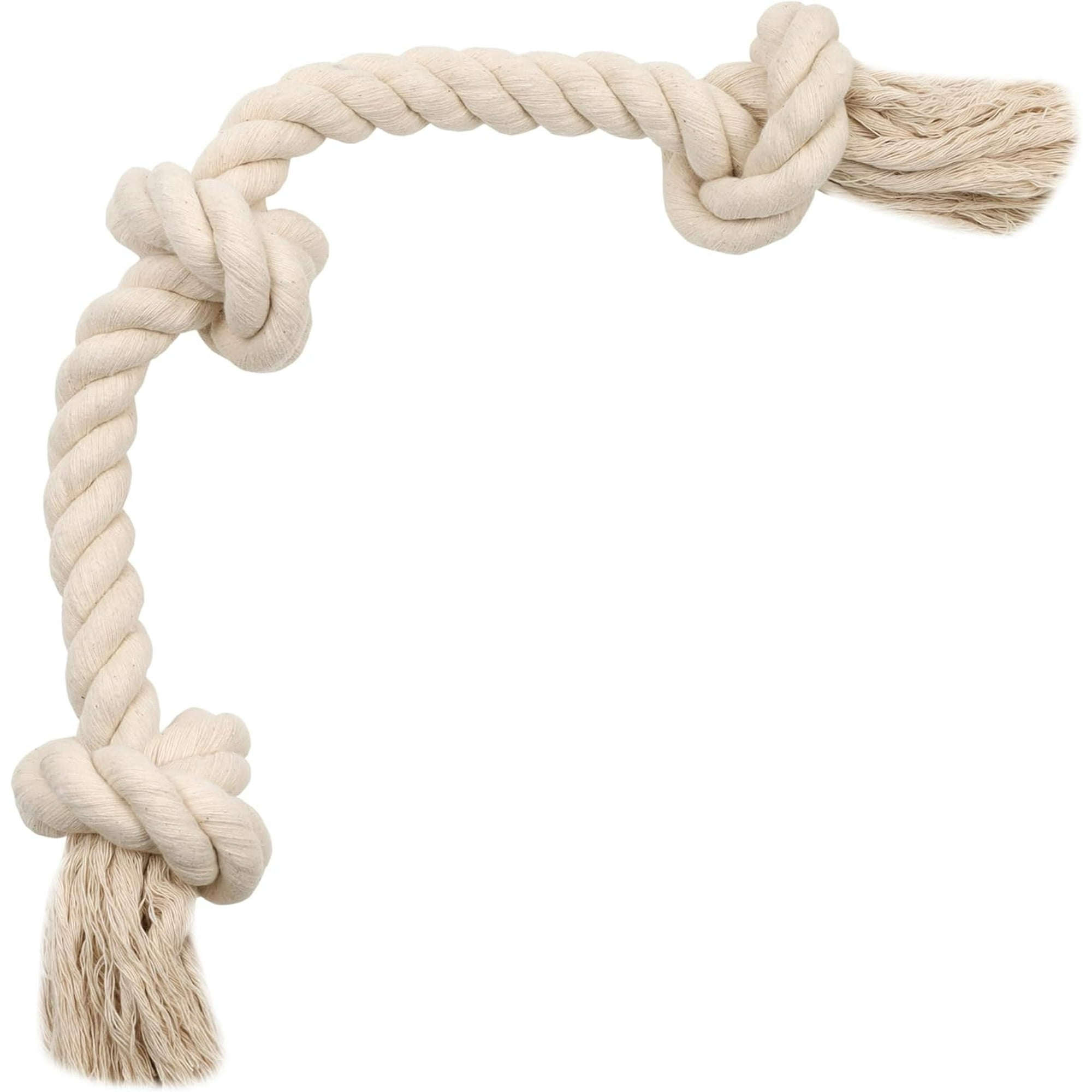 ORUYROP Dog Products Tough Dog Rope Toys u2013 Chew Toys. Non Toxic and Natural White Cotton Dog Toy. Interactive Toys Outdoor Dog Toys Dog Tug of War Toy Medium and Large Dog