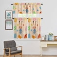 thumbnail image 4 of Kitchen Window Curtains Valance and Tier Set, Spring Easter Egg Rabbit Little Flowers Rod Pocket Tier Curtain Valance Set, Watercolor Floral Light Filtering Cafe Curtains for Bedroom Living Room, 4 of 9