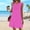 Hot Pink, variant on Wovilon Women's Sleeveless Crew Neck Shift Mini Dress with Crochet Lace Front, Relaxed Loose Fit A-Line Silhouette, Lightweight Breathable Stretchy Polyester Blend Solid Color