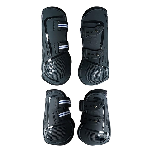 S SERENABLE 4Pcs Horse Boots Support Leg Guard for Jumping Riding Equestrian Accessories black L
