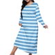 thumbnail image 2 of Women's Long Sleeve Casual Pajama Gown 100% Polyester Loose Fit Home Wear Beach Cover Up, 2 of 6