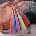 thumbnail image 5 of U8MO New 9cm Handmade Two-tone Cotton Thread Tassel Clothing Bag Pendant DIY-11# Lake blue + orange, 5 of 7