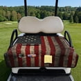 thumbnail image 3 of COEQINE Golf Cart Seat Covers/Seat Towel Fit for EZGO Yamaha Club Car, Lightweight Seat Cushions Accessories Compact Bag-Style Folding, 51.2x30.3 Inch, Distressed American Flag, 3 of 8