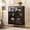 Black + Dark Walnut, variant on LED Light Strip & Damping Hinges | Great for Living Room to Showcase Collectibles
