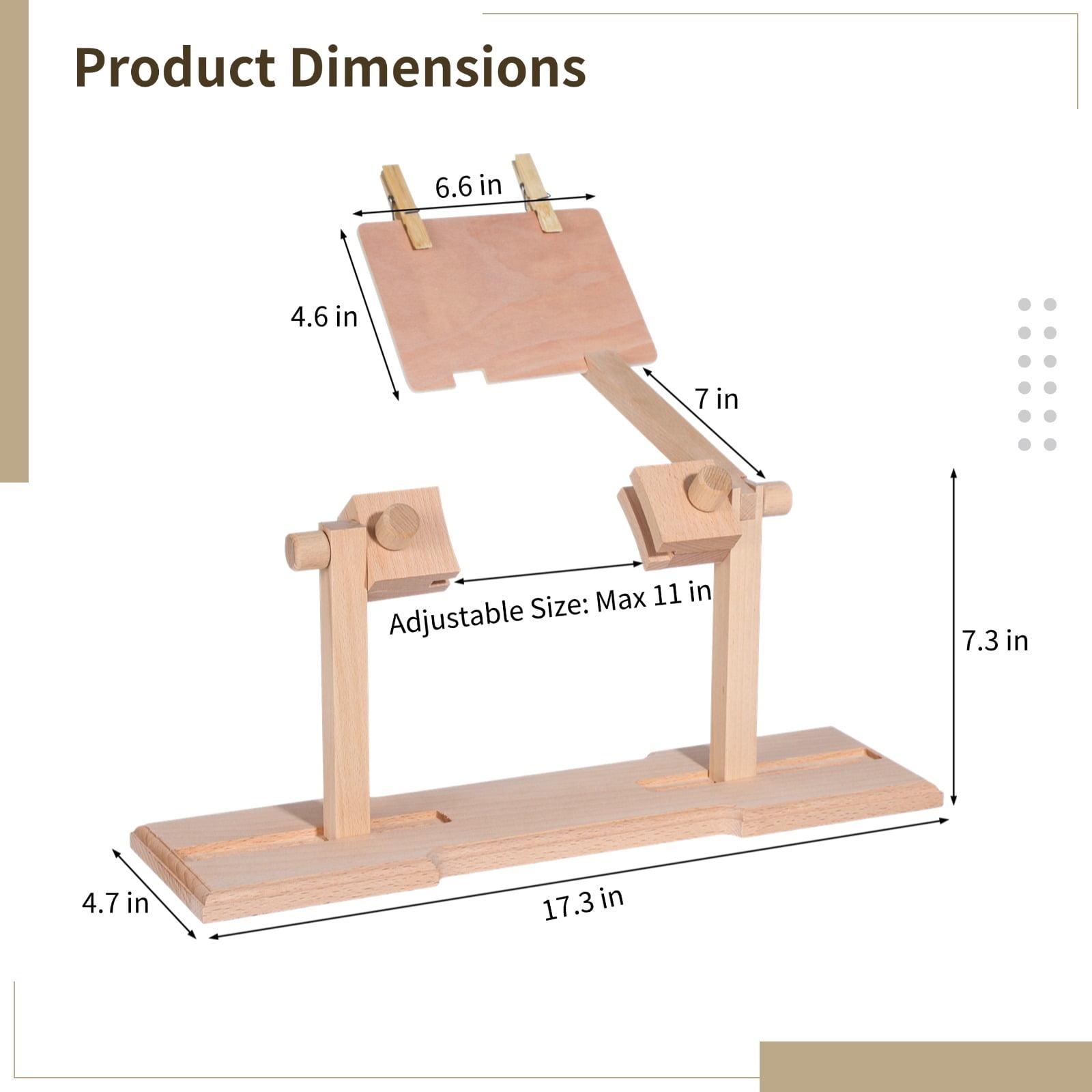 Embroidery Stand, Adjustable Cross Stitch Hoop Holder, Hands Free Wooden Embroidery Frame Stand for Art Stitching Sewing
