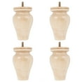 thumbnail image 1 of Lot de 4 Pieds de Meubles en Bois Pieds de Canapé Carrés Beige Moderne du Milieu du Siècle Pieds de Remplacement pour Fauteuil Inclinable Table Basse Commode, 1 of 10