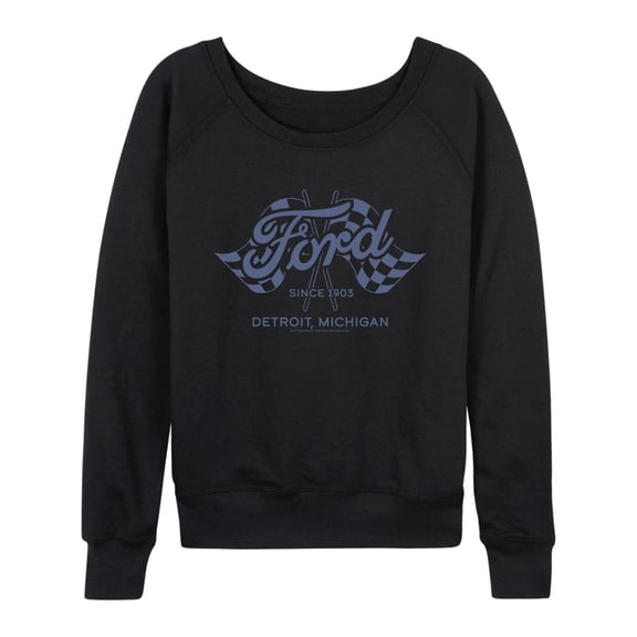 Ford - Detroit Flags - Women's French Terry Long Sleeve Pullover