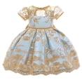 thumbnail image 4 of Maxcozy Baby Girls Pageant Lace Embroidery Dresses Toddler Formal Dress with Headwear Yellow 6-12 Months, 4 of 7
