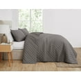 thumbnail image 5 of Cannon Oversized 100% Cotton Percale Quilt Set Grey Cotton 3-Piece Full/Queen Quilt Set, solid color themed, for Men and Women, OEKO-TEX Certified Confidence, 5 of 7