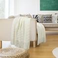 thumbnail image 2 of PiccoCasa Soft Knitted Throw Blanket Bed Sofa Couch Decorative Cream White, 2 of 8