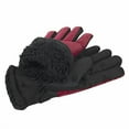 thumbnail image 3 of 1 Pair of Adult One Size Two Tone Insulated Waterproof Windproof Cold Winter Weather Gloves for Snow, Wind, Rain, Hail, Freezing Temperatures and Harsh Climates in Red and Black, 3 of 5