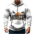 thumbnail image 3 of Riecok Mens Zippered Sweatshirt Hoodie Pullover Halloween Printed Long Sleeve Tops with Pocket Comfortable Hooded Coat White 2XL, 3 of 5