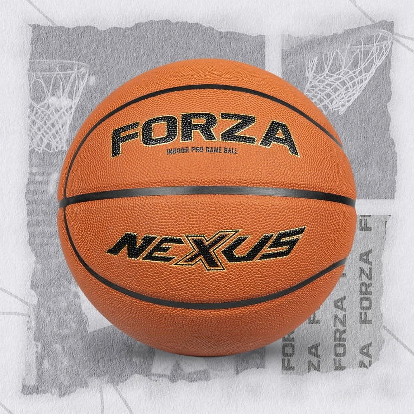 FORZA Nexus Indoor Pro Game Basketball – FIBA Level 1 Certified, Premium Grip & Bounce, Sizes 5-7, Available in Packs of 1, 5 & 27