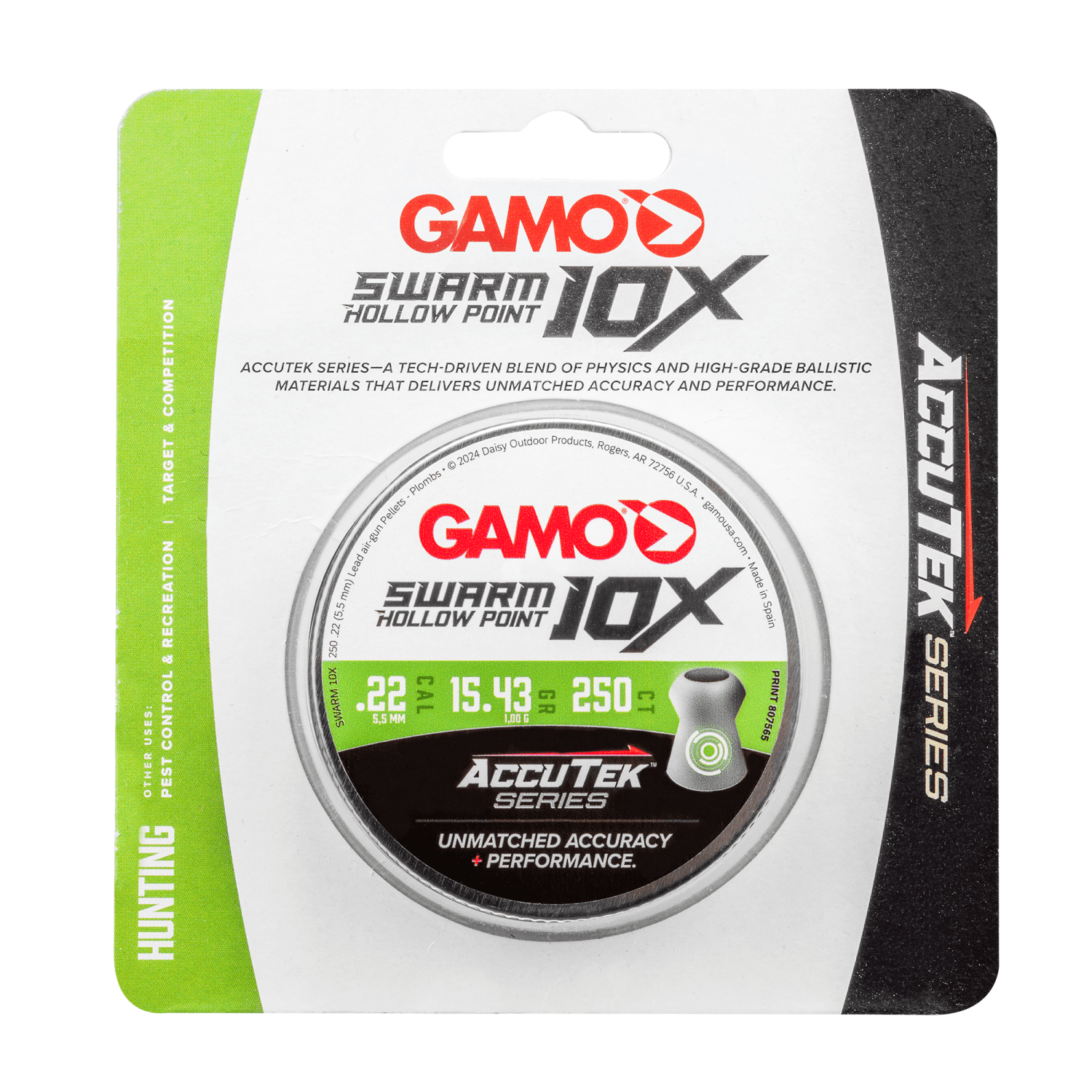 GAMO Accutek Swarm 10x HP .22 250 Count (15.43 gr), 6322547BL54