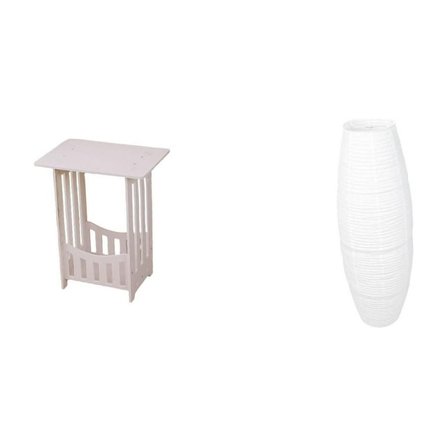 Práctica Mesilla De Noche Con Lámpara De Pie De Pantalla Sencilla, Protector De Bombilla De Papel, Ideal Para Hoteles, Cafeterías, Salones, Balcones Y Hogares.
