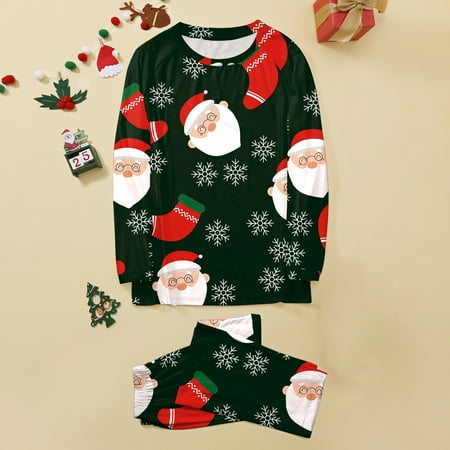 

ERTUTUYI Family Pajamas Set Christmas Pajamas Homewear Moms Green S