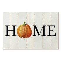 Elephant Stock Home Pumpkin Wall Sign Wall Art - Horizontal Canvas Wall Art - Living Room Wall Decor - Wall Signs Canvas - Beige And Black Decor By Carol Robinson - 24" x 16"