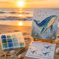thumbnail image 6 of Sea Glass Art DIY Kit with 8 Beach Designs, Craft Set with Canvas Board Tweezers Wooden Easel, Nautical Home Decor Handmade Gift, Beginner Friendly, 6 of 7