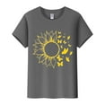 thumbnail image 5 of Outfmvch Tops for Women Trendy Spring Tops for Women 2024 Womens Tops Shirts for Women Sunflower Summer T Shirt Plus Size Loose Blouse Short Sleeve Graphic Casual Tees Polyester Spandex Dark Gray M, 5 of 5