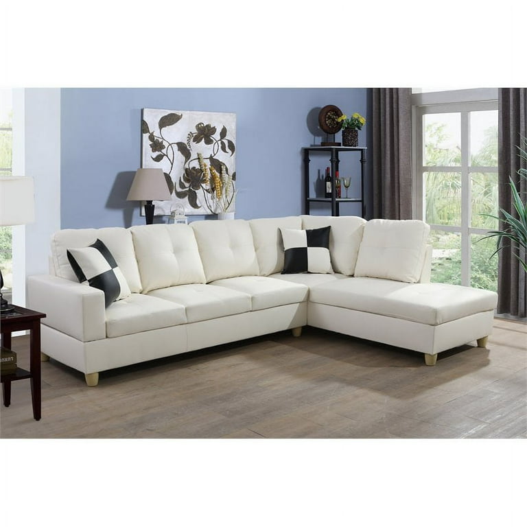 Lifestyle Furniture Leisly Right-Facing Sectional Sofa Set in Off