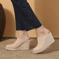 thumbnail image 4 of Womens Platform Clogs Espadrilles Wedge Shoes Closed Toe Sandals Comfortable Slip On Sandals, 4 of 7