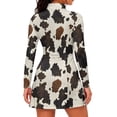 thumbnail image 4 of Aplkyhs Brown Cow Print Women's Tennis Dresses with Built-in Shorts and Pockets Two Piece Set Flattering Athletic Fit Golf Dress Moisture Wicking 1/4 Zip Up Workout Outfits S-2XL, 4 of 7