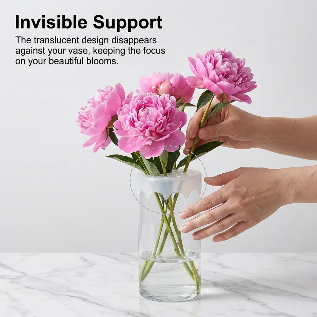 Silicone Flower Arrangement Grid, 2026 Flexible Floral Stem Holder for Vases – Waterproof Reusable Flower Frog for Easy DIY Bouquets(6PCS)