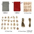 thumbnail image 2 of Advancent 24 piezas bolsas de calendario de Navidad DIY dulces aperitivos almacenamiento de regalo decoración del hogar de vacaciones con pegatinas Clips Kits de decoración para fiestas B Advancent HA010040-02B, 2 of 6