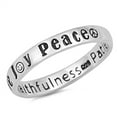 thumbnail image 4 of Joy Peace Love Patience Faithfulness Ring .925 Sterling Silver Band Jewelry Female Male Size 9, 4 of 4