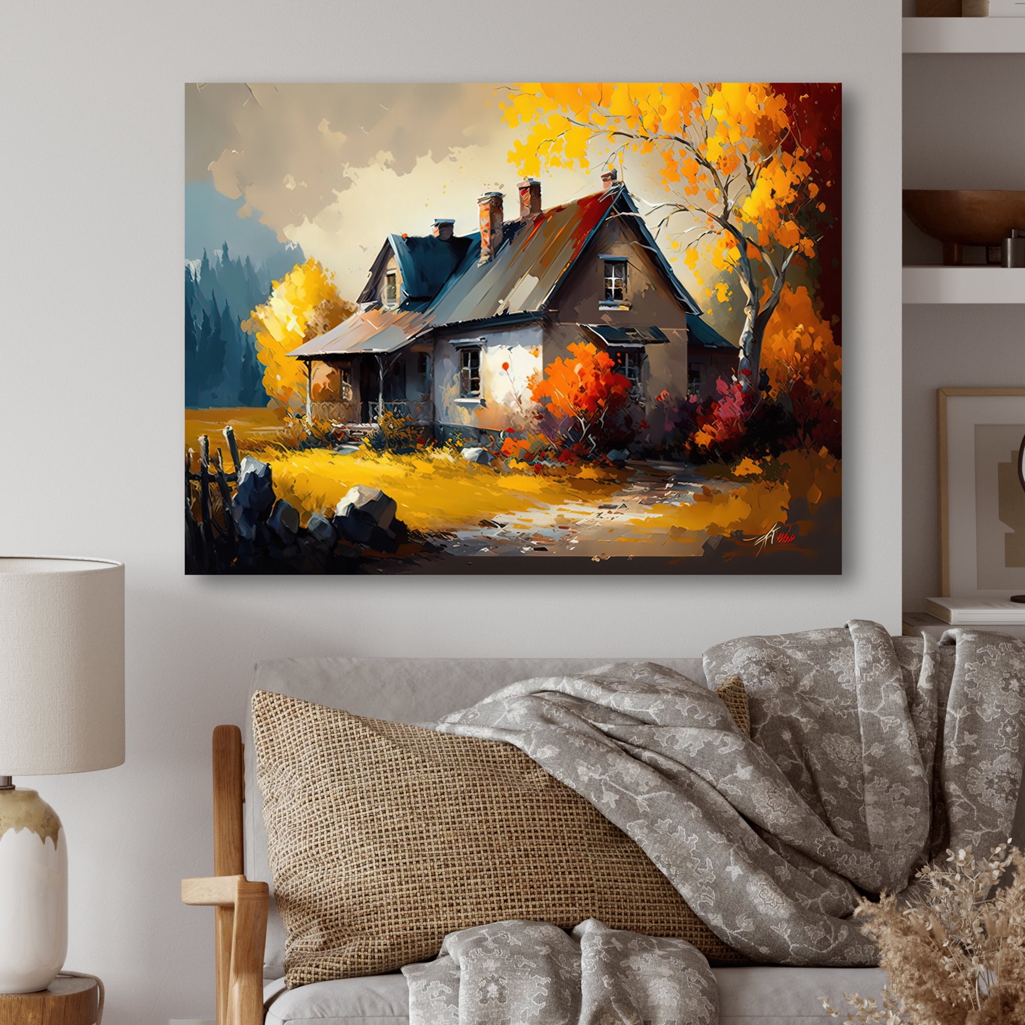 Designart Welcome To The Cottage House IV Canvas Wall Art