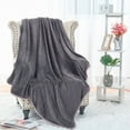 thumbnail image 3 of Unique Bargains Flannel Fleece Blanket Soft Wide Hemmed Full Gray, 3 of 8