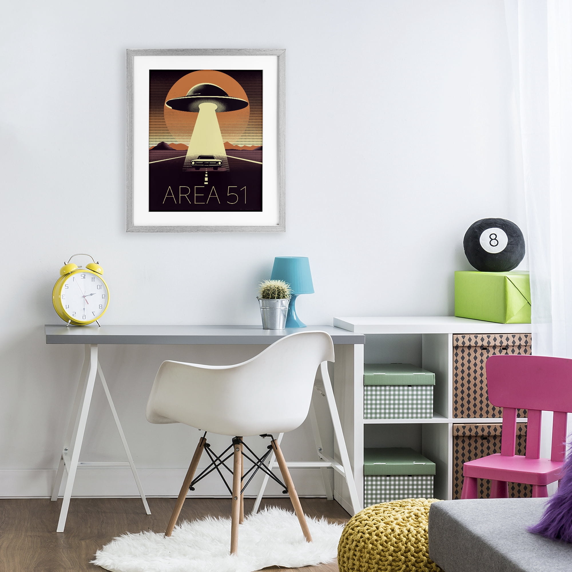 Stupell Industries Abduction On The Road Gray Framed Print Under Glass, design by Omar Escalante