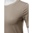 thumbnail image 4 of A2Y Women's Basic Solid Premium Cotton Short Sleeve Crew Neck T Shirt Tee Tops Ash Mocha 1XL, 4 of 5